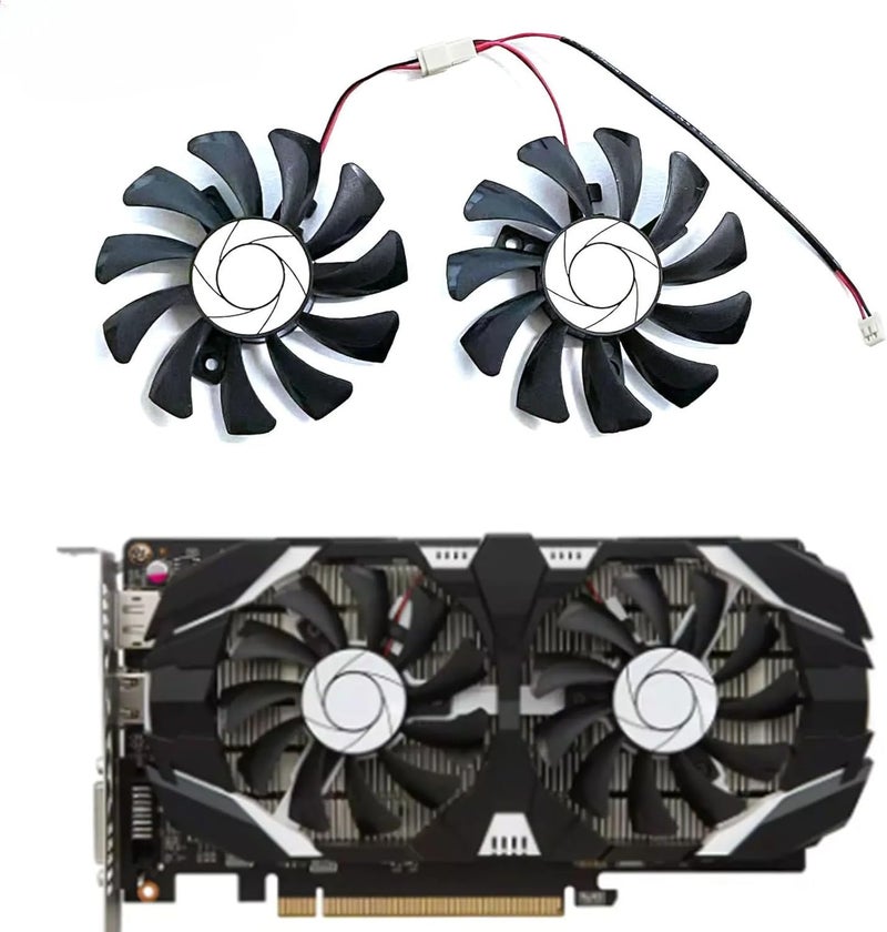 LTANDBR مروحة تبريد GPU بديلة HA8010H12F-Z GTX1050 بحجم 75MM لبطاقة الفيديو MSI GTX 1050 2GT OC 1050Ti 4GT، 2Pin - Image 1